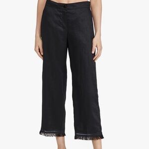 Theory Classic Women's Embroidered Hem Black Trousers